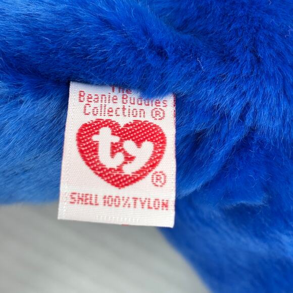 Ty Beanie Buddies Peanut Blue Elephant Plush Pink Ears 16 Inch 1998 Vintage - Picture 9 of 11